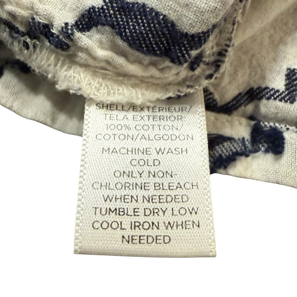 LOFT Womens softened shirt, white blouse with textured navy geo pattern, XL - Picture 5 of 5
